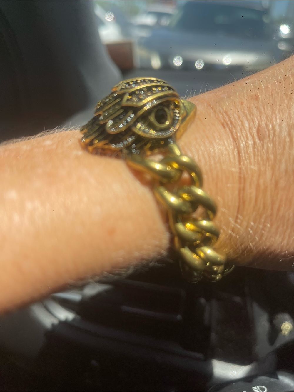 Kurt Geiger London Statement Eagle Chain Bracelet Gold Tone Crystal Chunky WOW - Picture 4 of 6